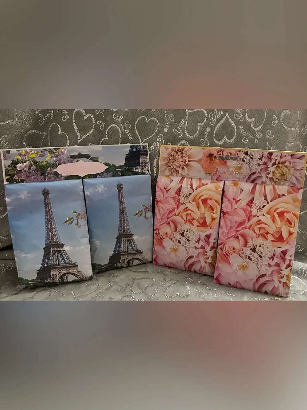 NWT Floral French Lavender & Lilac Wild Rose Decorative Sachet Set for Linens